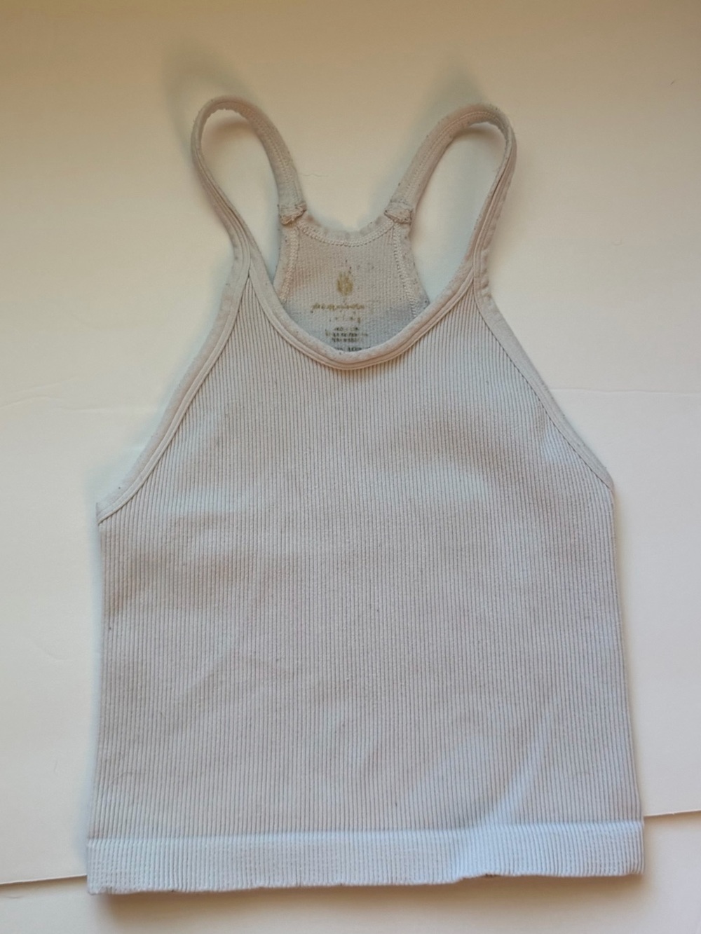 Free People Happiness Runs Long Crop Tank in White Size M/L